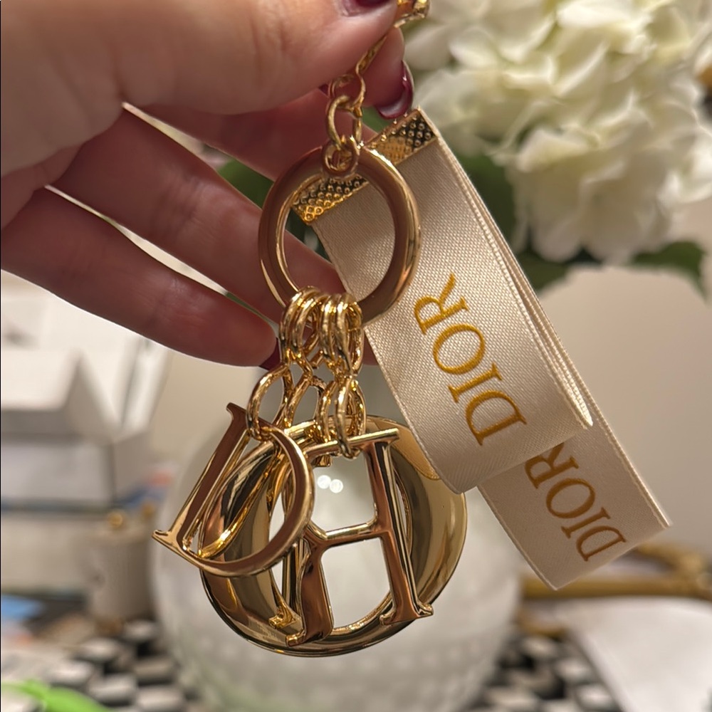 - Dior Gold Charm Keychain